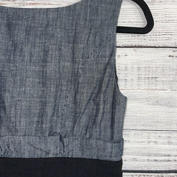 Phoebe couture Dress Womens size 2 sheath mini cotton Y2K Dark denim front Zip - Picture 6 of 9